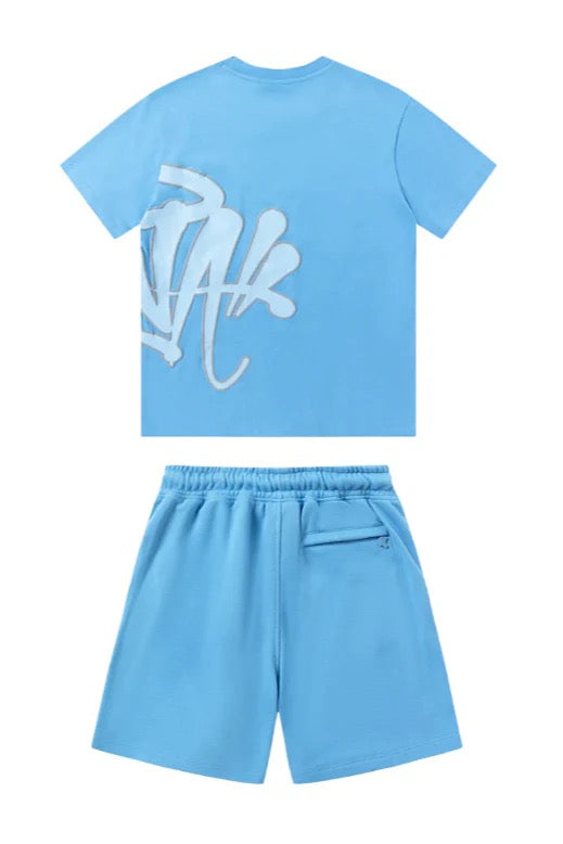 "Graffiti" Short Set Baby Blue