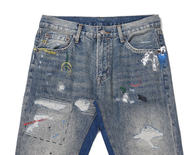 "Wavy" Flared Denim