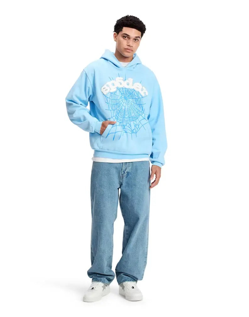 "Sp5der" Hoodie Baby Blue